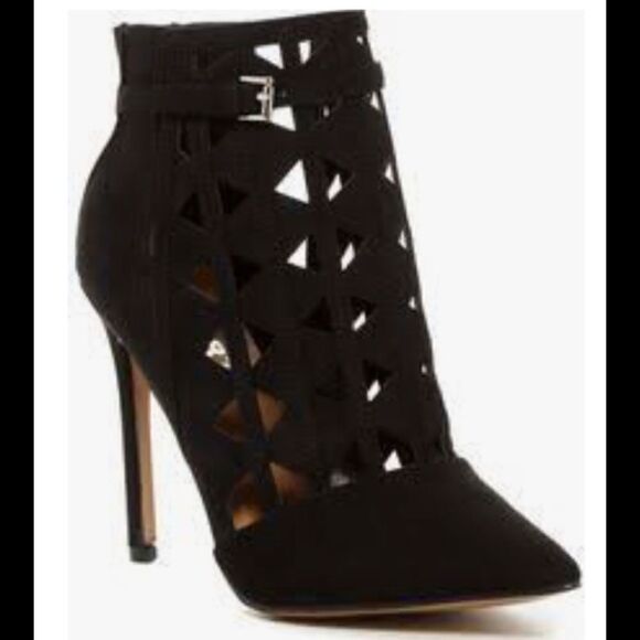 Report Laser Cut Faux Suede Stiletto Booties - Picture 1 of 12